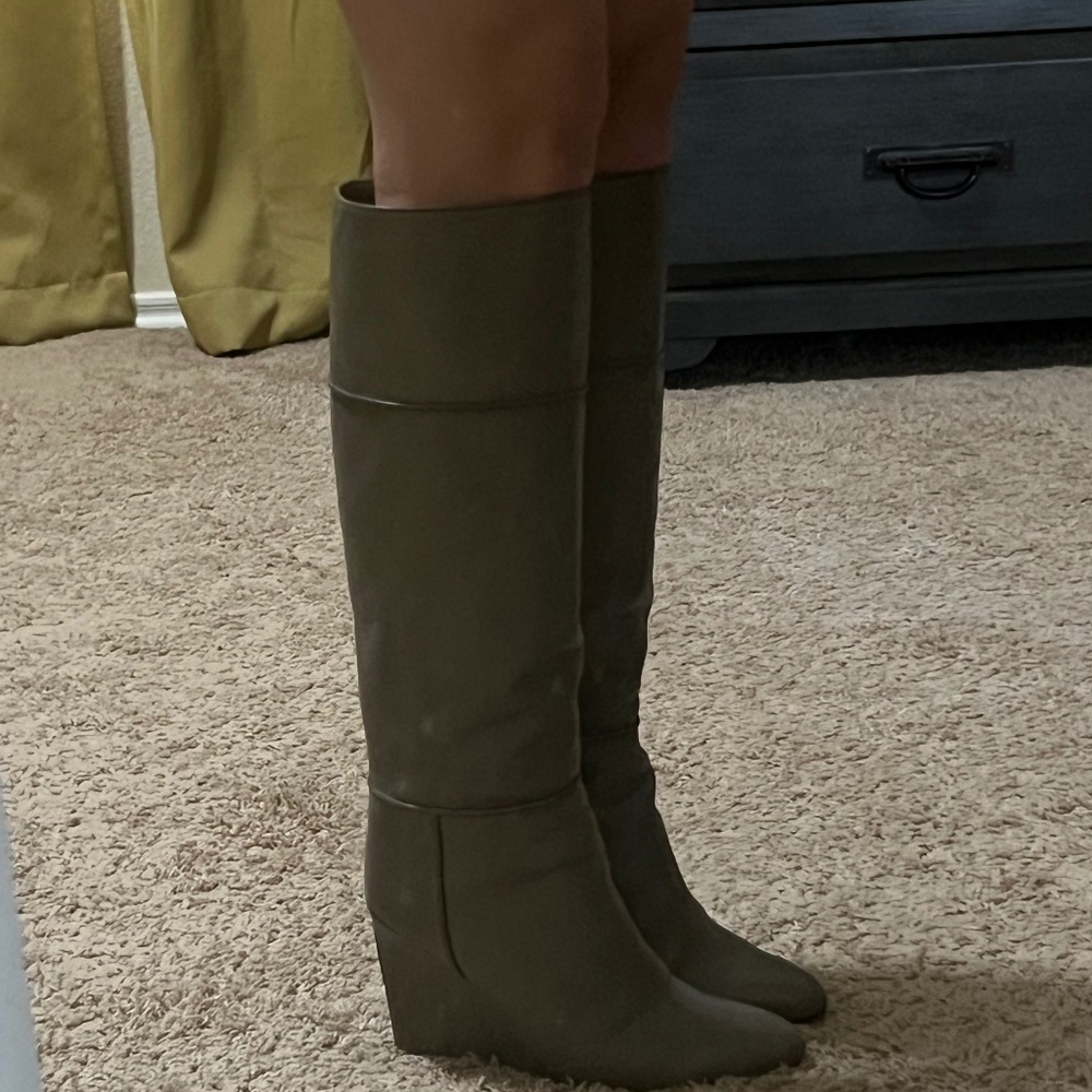Tory Burch Khaki Suede Boots
